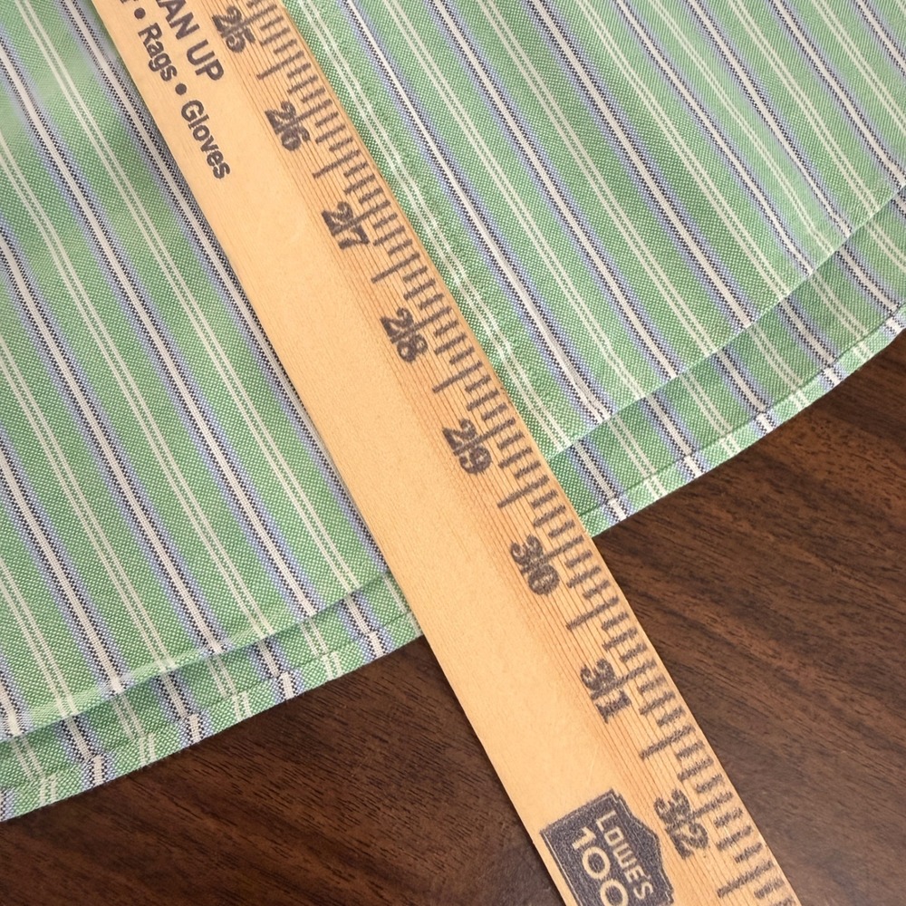 Ralph Lauren Button Down Mens Large Pre-Owned Pastel Green Striped Custom Fit - Picture 12 of 15